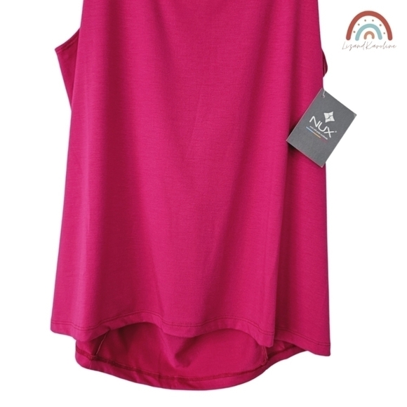 New! Nux Exhale Tank Pink Sleeveless Athletic Yoga Top - Picture 6 of 10